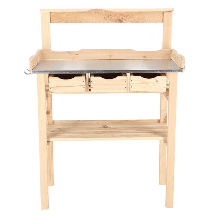 Table de rempotage, bois/zinc, naturel pour la vente par Esschert Design USA