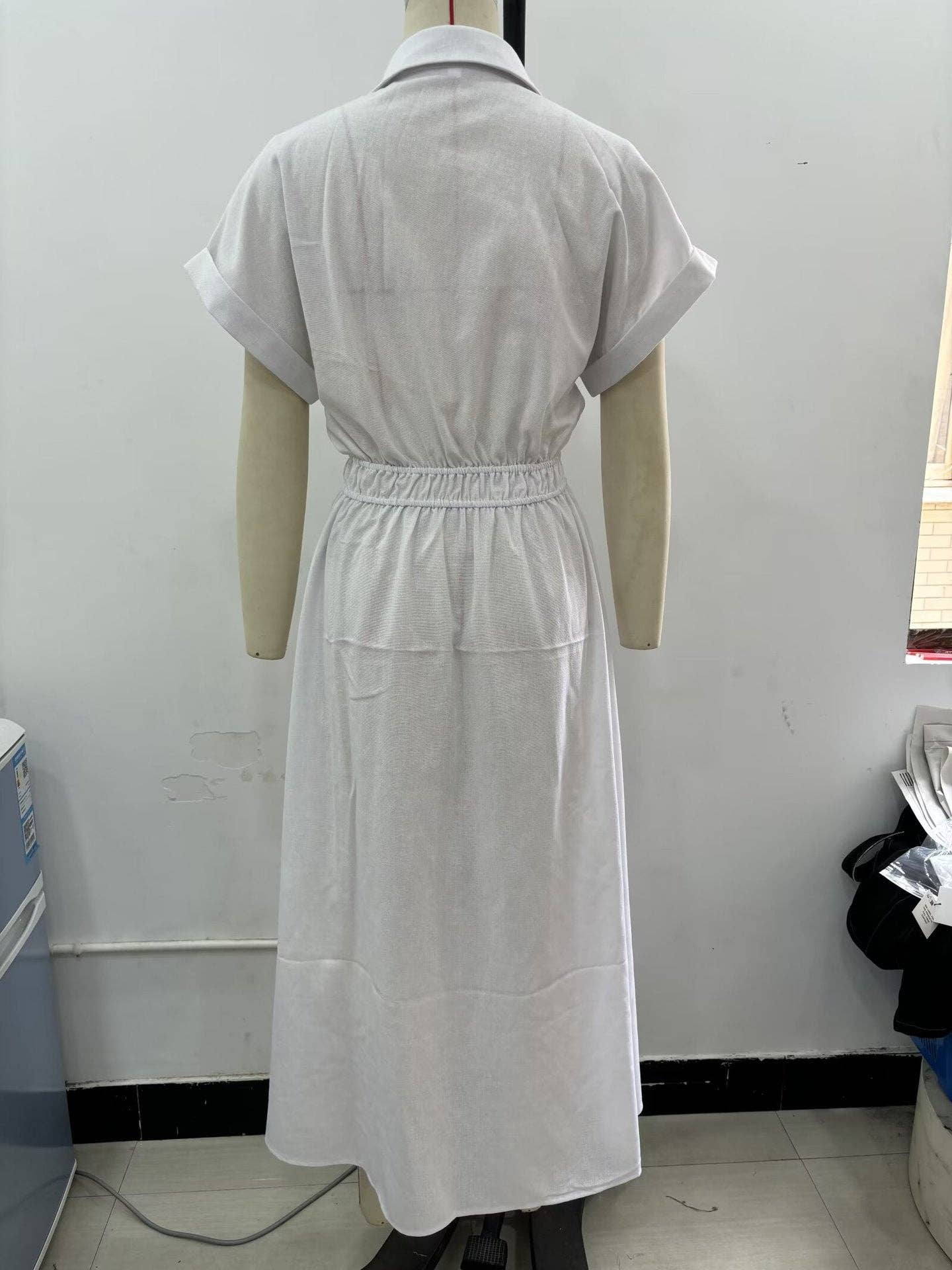 Marayn – wholesale Dress – Women's – Spring Linen Blend Midi Shirt Dress Chic Global Style5