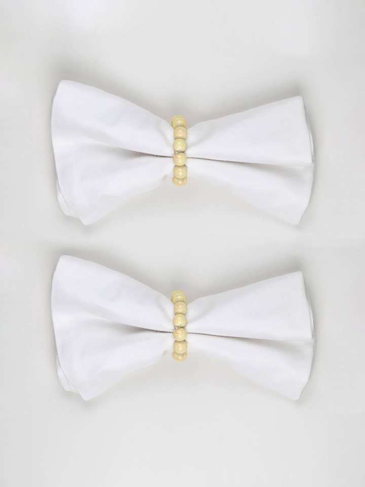 Kristall-Serviettenring in Creme – Set mit zwei Stück für den Großhandel von Les Beads