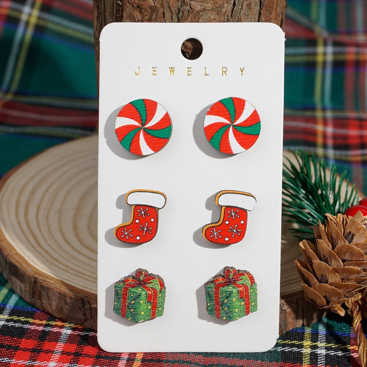 ACCITY - Wholesale Stud/Post Earrings - CHRISTMAS EARRINGS NEW ARRIVAL ELK EARRINGS SET_CWMM26166