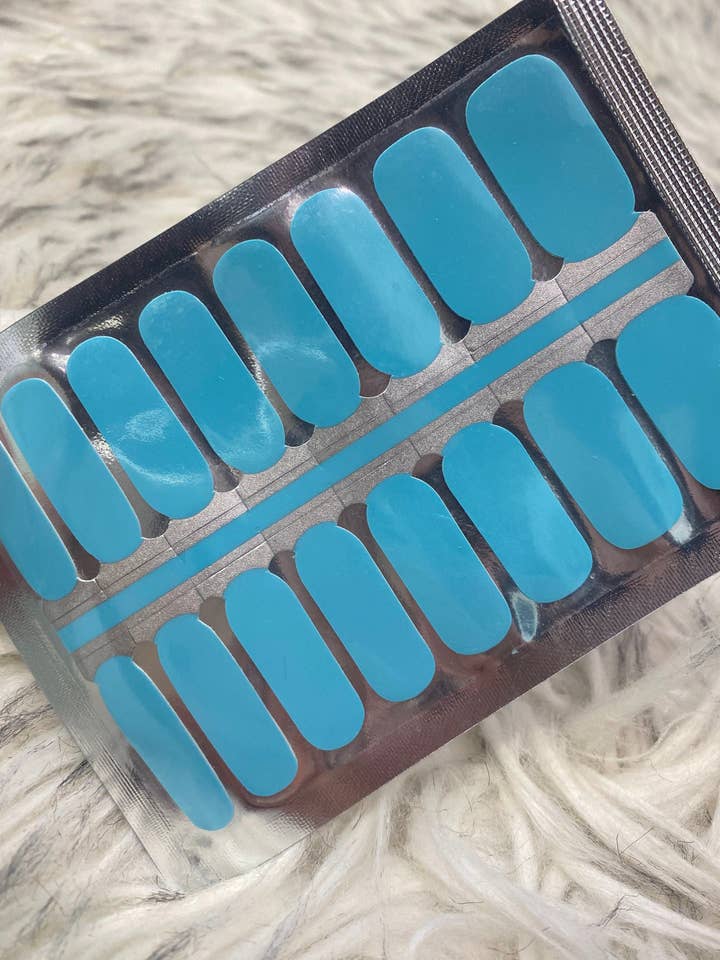Oceans of Blue Solid, ManiCURE Real Nail Polish Strips, Dry Nail Polish, Nail Wraps, Stickers, Long Lasting, Non Toxic- I Formula for wholesale by ManiCURE Nail Polish