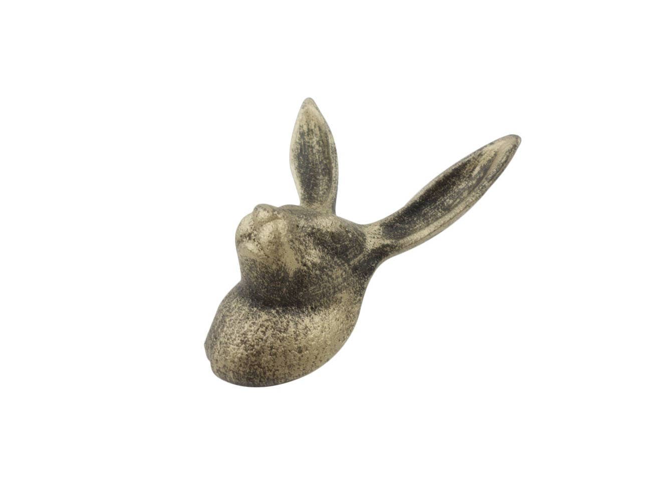 Hampton Ironworks - Wholesale Wall Hook - Rustic Gold Cast Iron Decorative Rabbit Hook 5"1