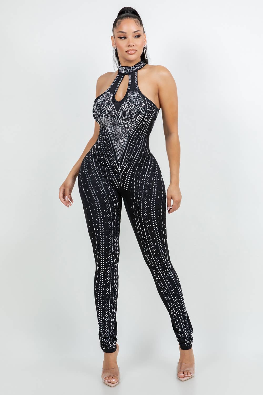 SORT SJ1019 GLIMMER BUKSEDRAGT MED STOPPER for engroshandel på Faire3