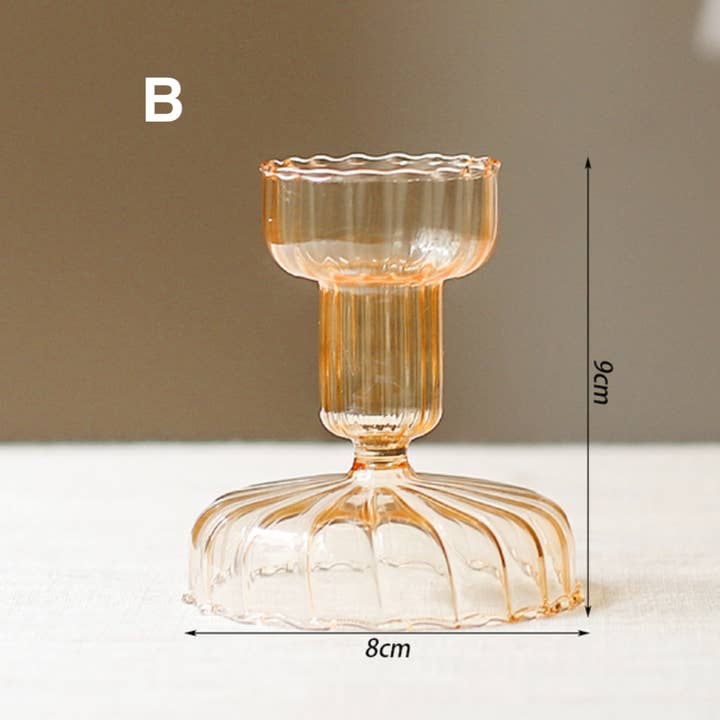 IVORE.GROUP - Wholesale Candle Holder - Vintage Style Glass Candlestick Holder