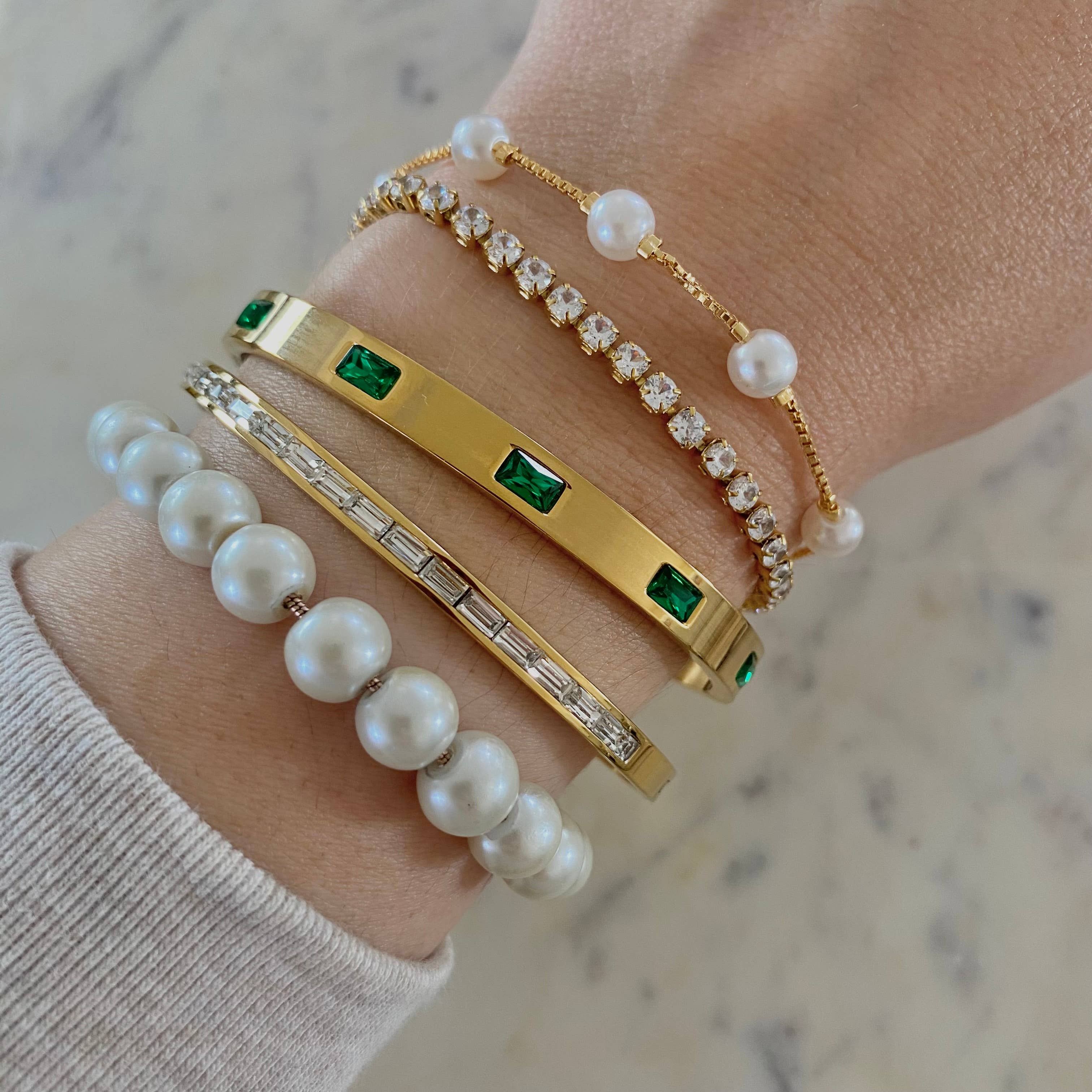 Amady Jewelry - Vendita all'ingrosso Bracciali tennis - Bracciale Tennis 3mm in acciaio inossidabile con zirconia cubica in oro 18 carati 1