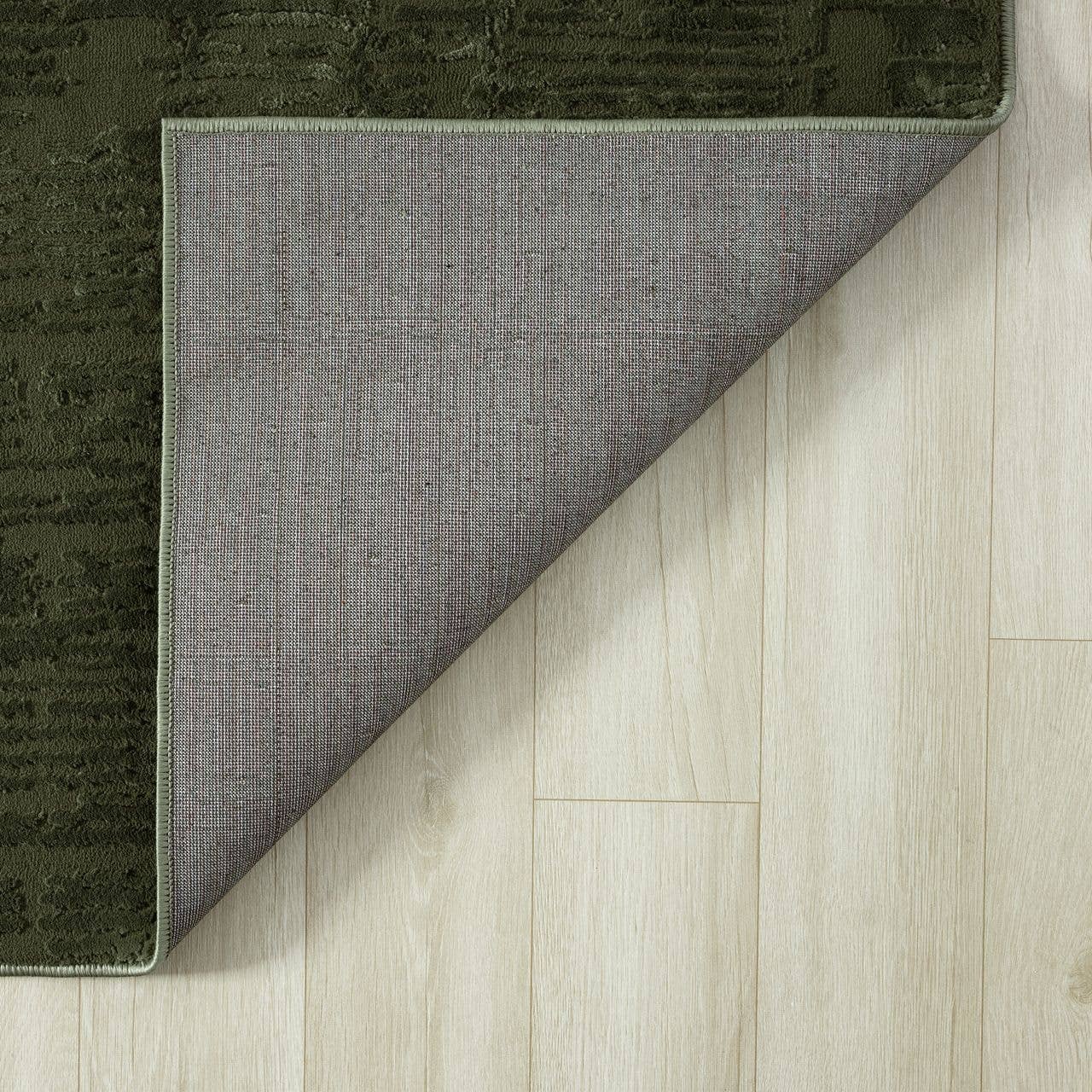 Abani Rugs - Wholesale Area Rug - Abani Plush Deco Machine Washable Textured Grid Green Rug2