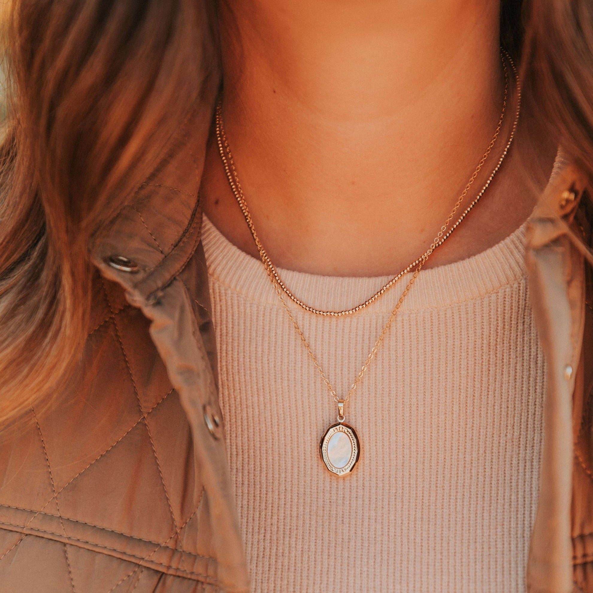 Mauve Jewelry Co. - Vente Collier de perles - Collier à perles dorées Staci6