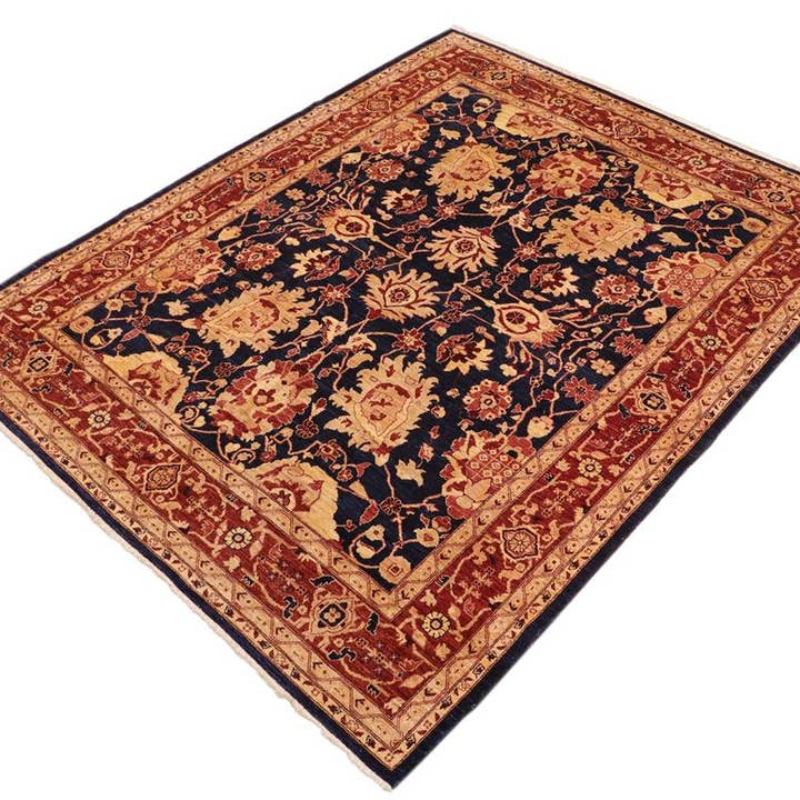Tapis en laine Oriental Ziegler Brianna bleu/rouge - 8'1'' x 9'9'' pour la vente par Arshs Fine Rugs