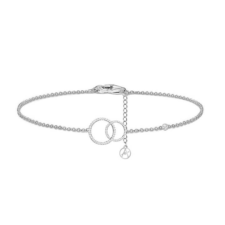 AMORINO SRL - Wholesale Charm/Dangle Bracelet - BRACELET WITH LIGHT POINT AND DOUBLE CIRCLE IN RHINESTONES