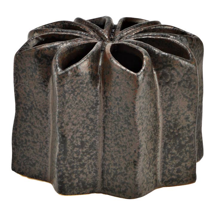 Vase Flower made of ceramic, brown (W/H/D) 11x8x11cm for wholesale by Wurm