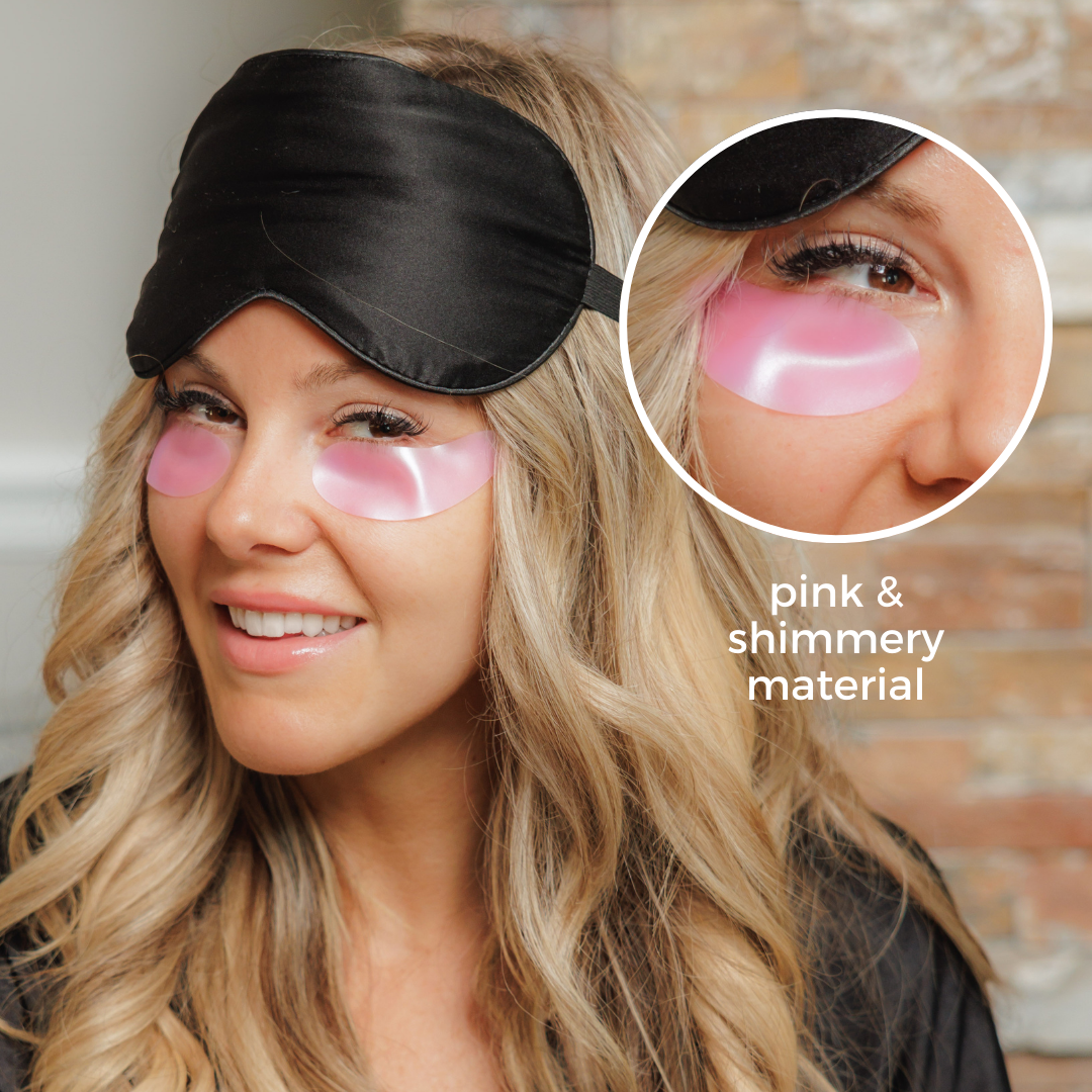 DermaTech Skincare - Wholesale Eye Treatment Mask - Shimmery Pink Reusable Under Eye Patches2