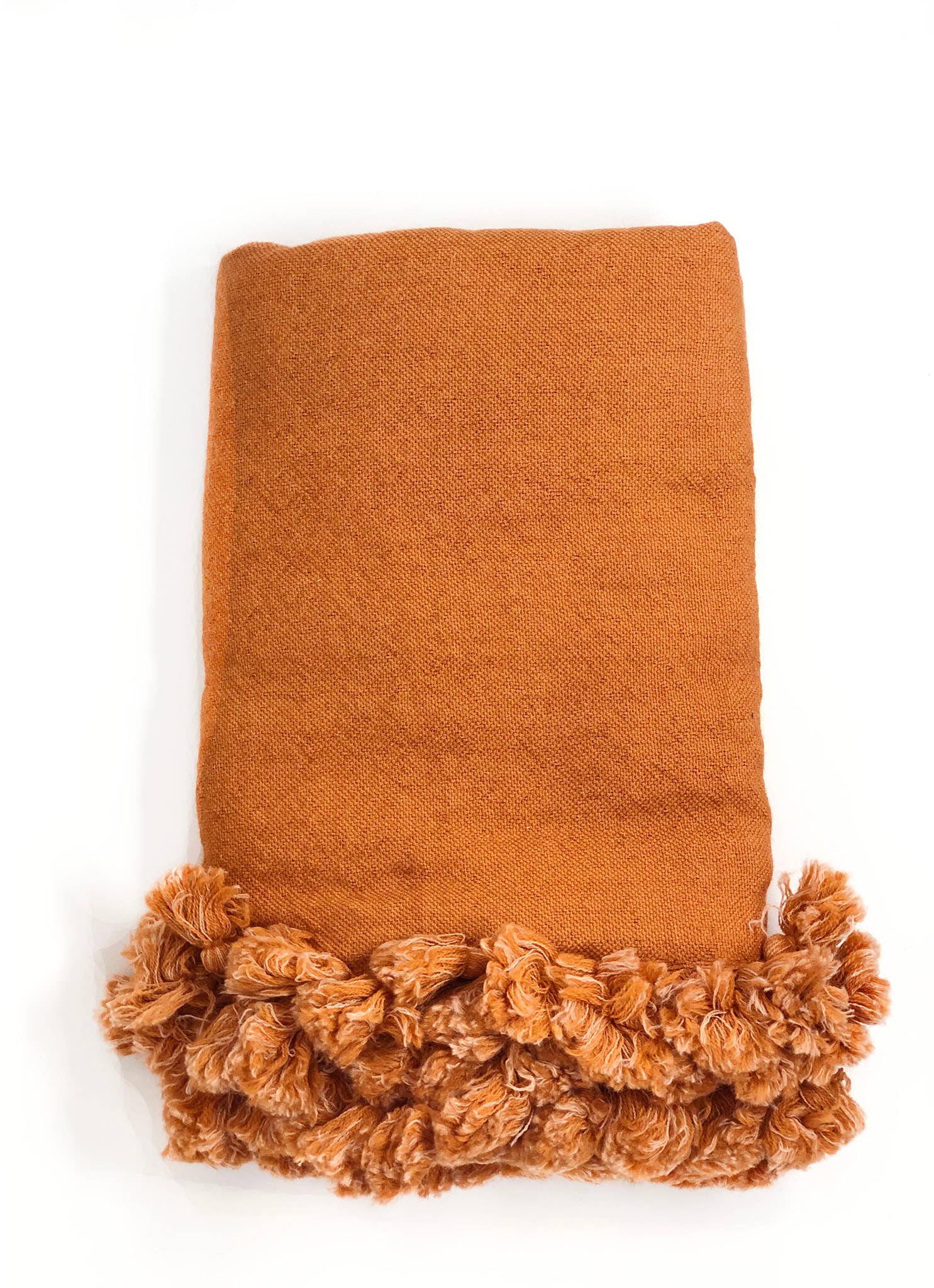 Scents and Feel - Vente Plaids - Jeté Laine Léger Couleur unie avec Pompon1