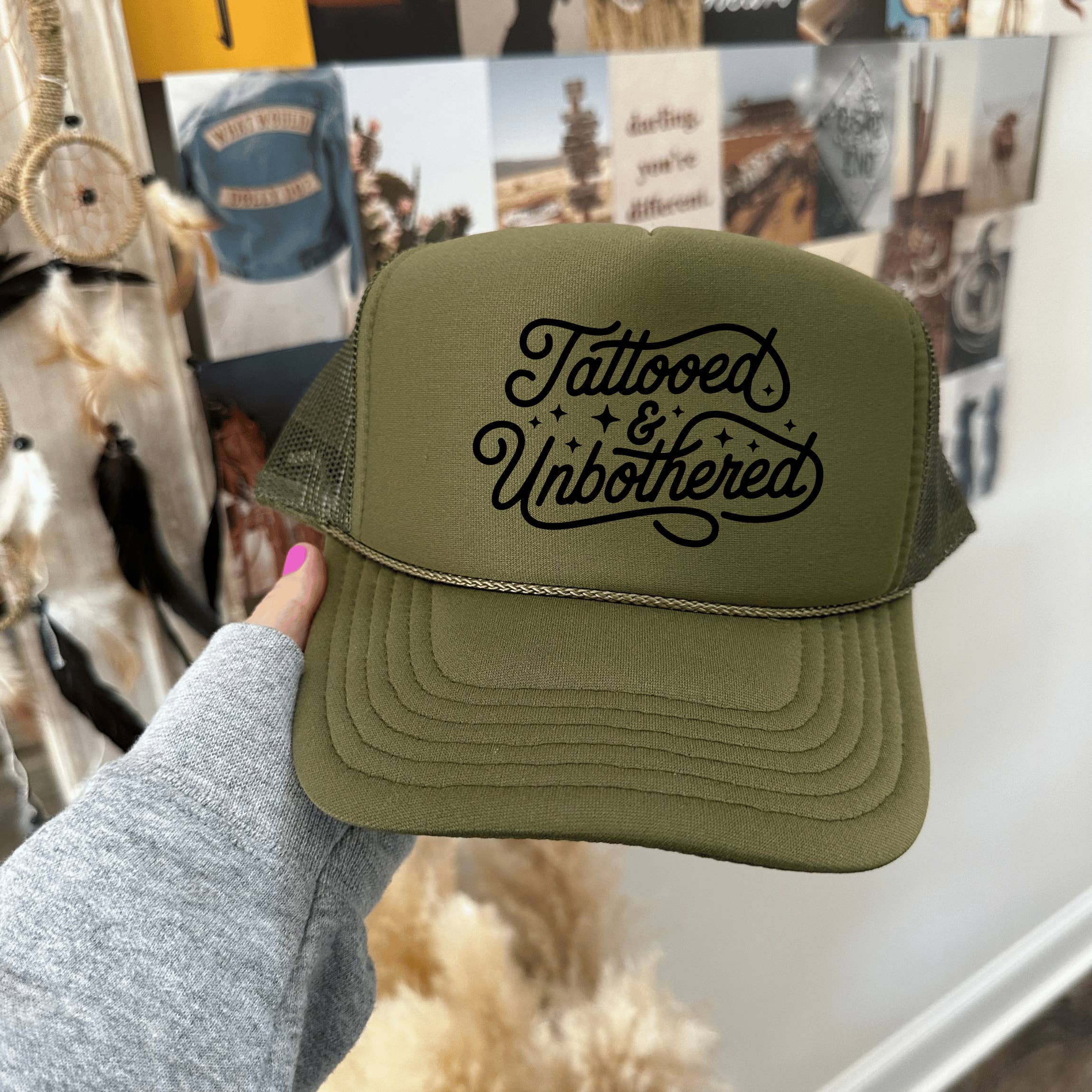 H+P Wholesale - Wholesale Trucker Hat - Women's - Tattooed & Unbothered Trucker Hat
