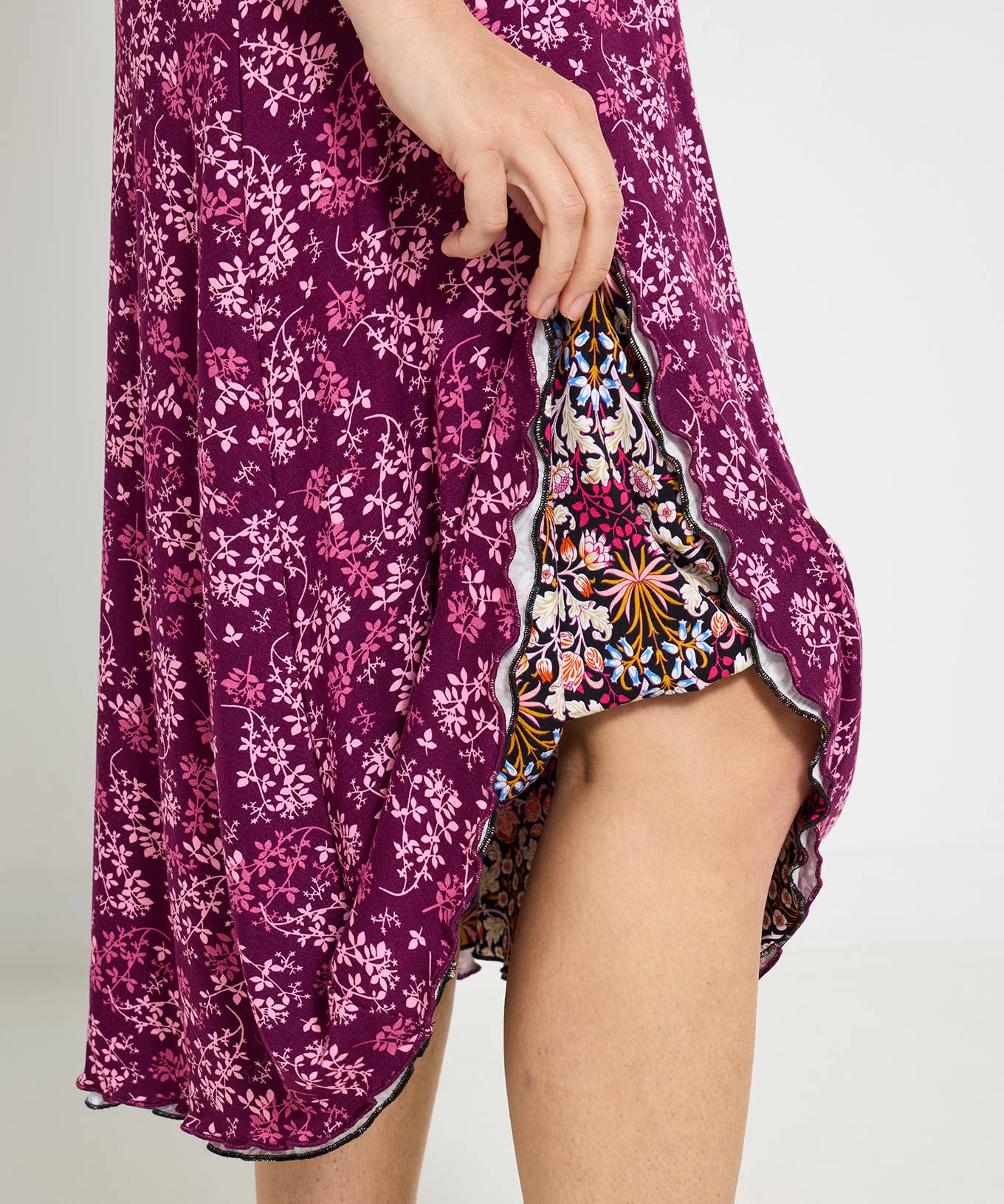 Plum Radiant Reversible Printed Jersey Dress for wholesale on Faire1