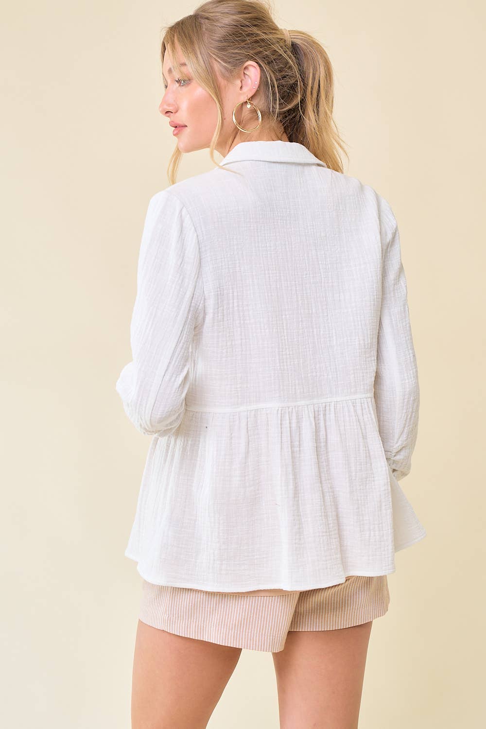 Doe and Rae – Engroshandel Blazer - Dame – SHIRRED GAZE BLAZER - 10374J12