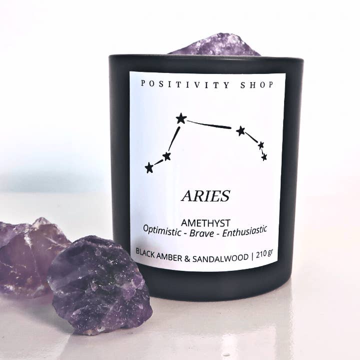 Ram Soy Wax Constellation Candle | Amethyst for wholesale by Positivity Shop