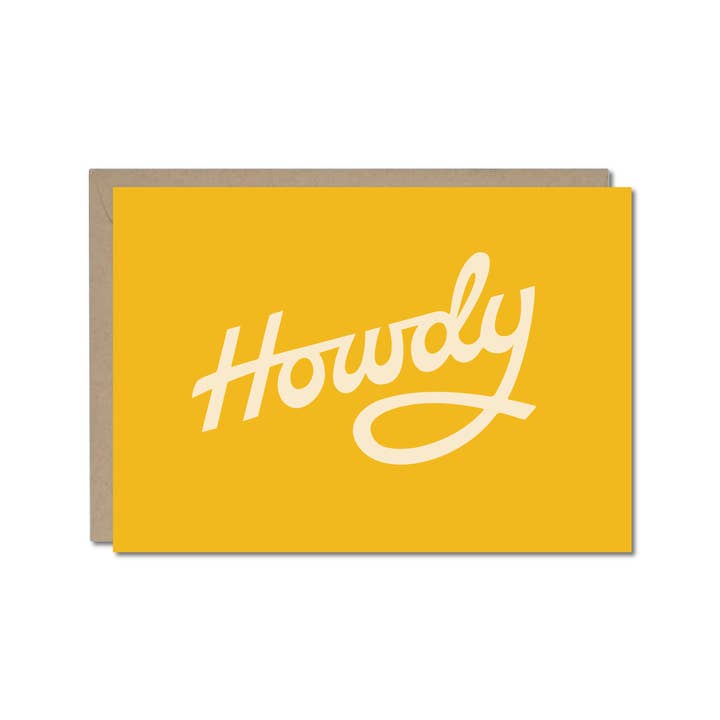Howdy Greeting Card Golden Yellow Western Stationery for wholesale by Yonder Goods