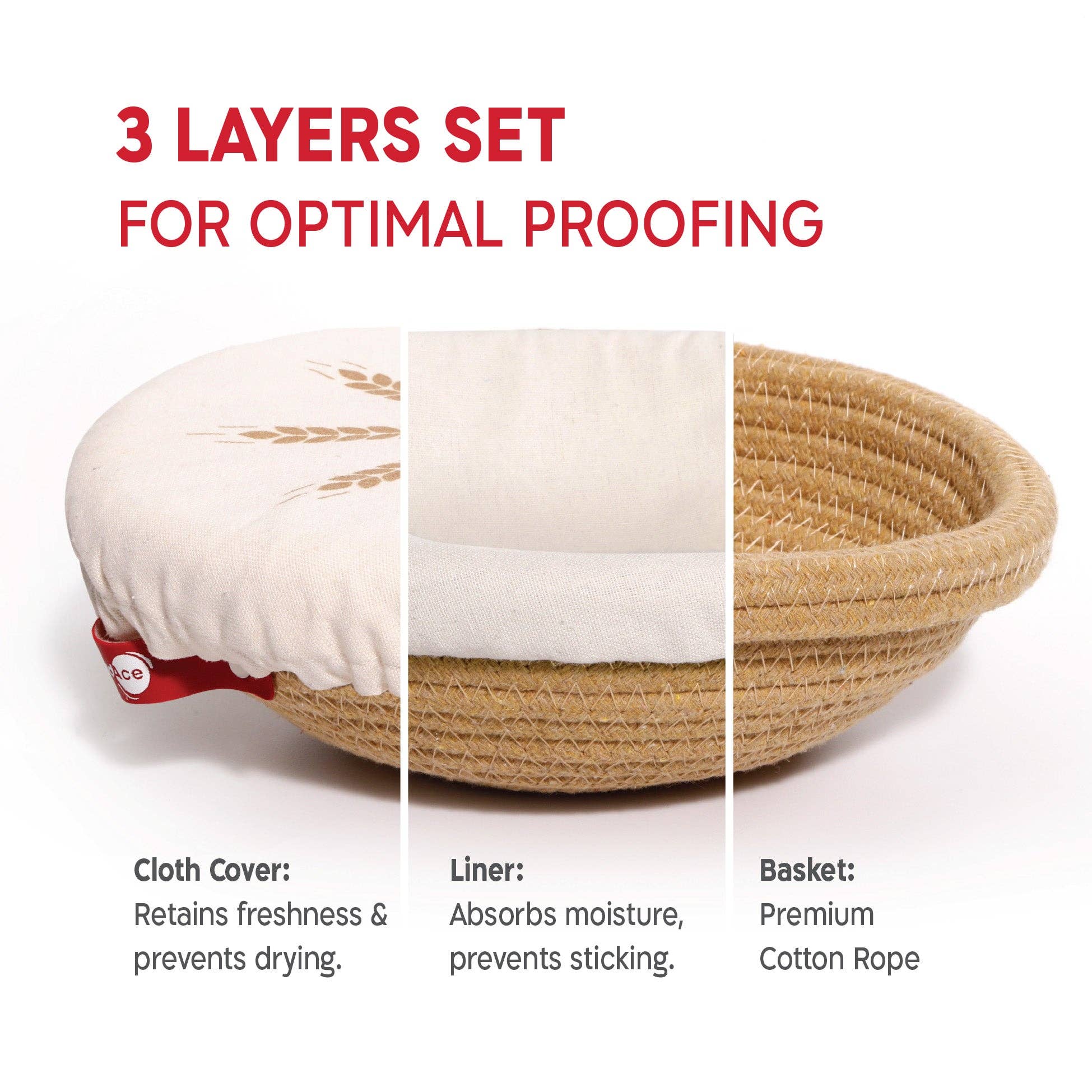KneadAce - Wholesale Bread Pan - Oval & Round Cotton Rope Proofing Baskets1