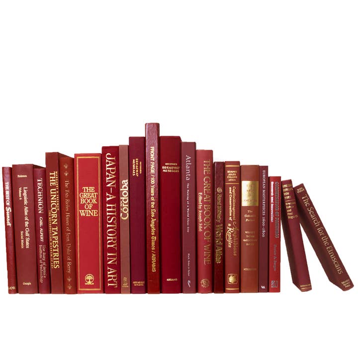 Decor Red Books By The Foot - Vintage Bordeaux Oversized for wholesale by Booth & Williams