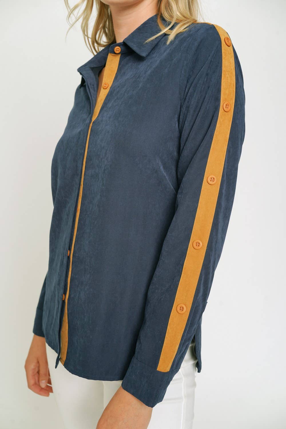 Mystree – Großhandel Hemd mit Button-down-Kragen – Damen – 20731 Kontrast-Shirt11