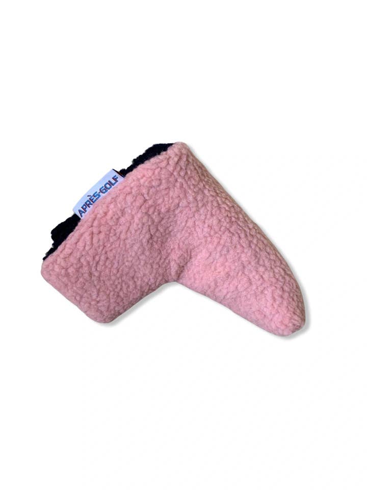 Pink Sherpa Fleece Blade Putter Cover for wholesale by Aprés-Golf