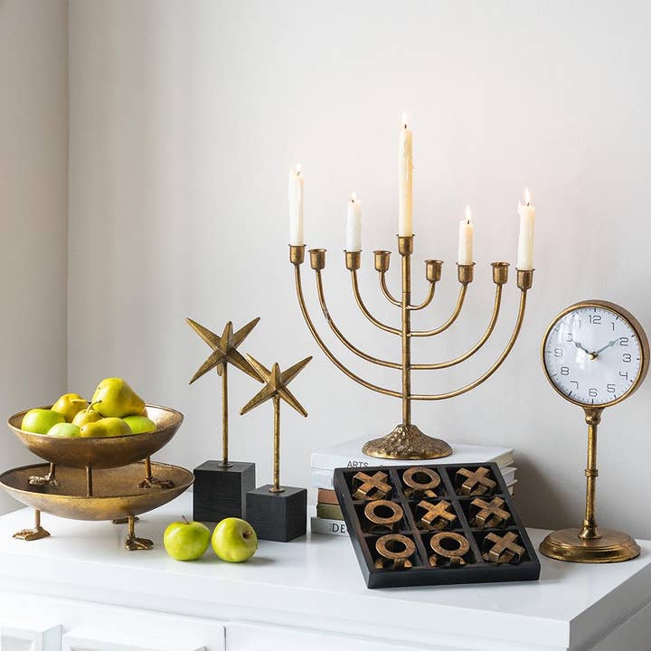 A&B Home Group Inc. - Wholesale Decorative Tray - S/2 D12x3" Gold Iron Accent Trays with Duck Feet6