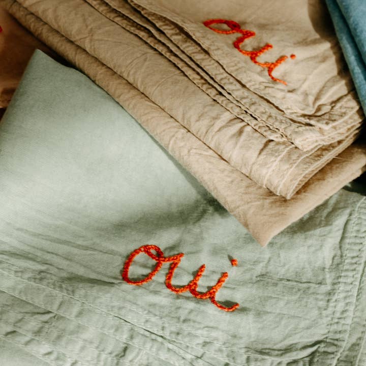 Eloise et moi - Wholesale Bandana - Women's - Hand embroidered hand dyed organic cotton bandana - Oui ban