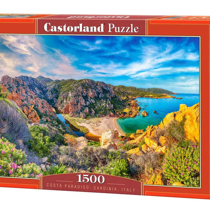 Puzzle de 1500 Peças, Costa Paradiso, Sardenha, Mediterrâneo, Itália, formações rochosas e areia pristina, Puzzle para Adultos, Castorland C-152254-2 por atacado de CASTORLAND by Bridge Toys