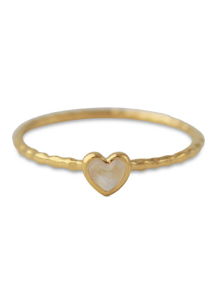 18ct gold-plated silver ring with 3.7x4 mm moonstone for wholesale by Campur GmbH