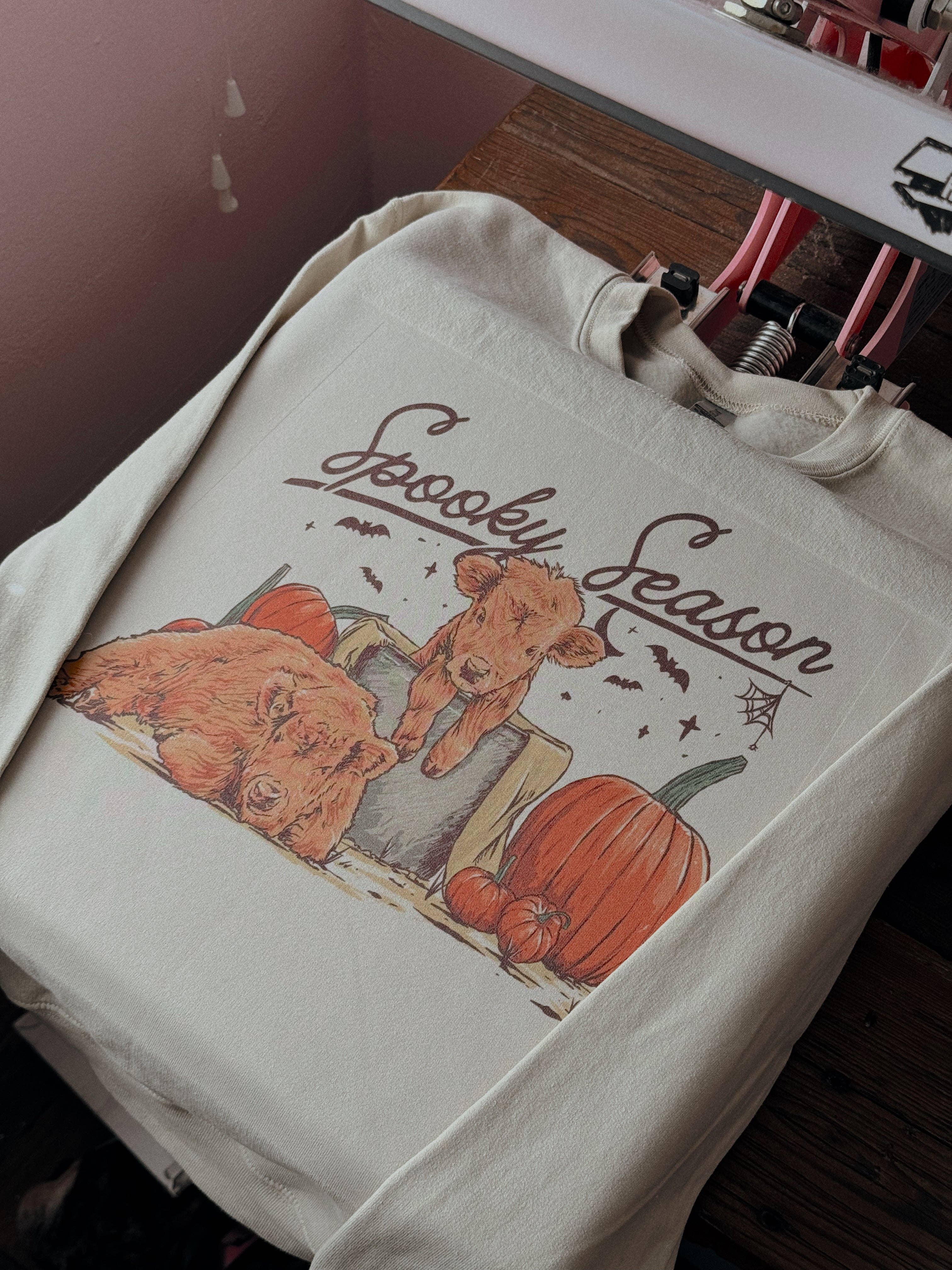 Western Vintage Babe - Vendita all'ingrosso Maglietta serigrafata - Donna - MUCCHE DELLA STAGIONE SPETTRALE1