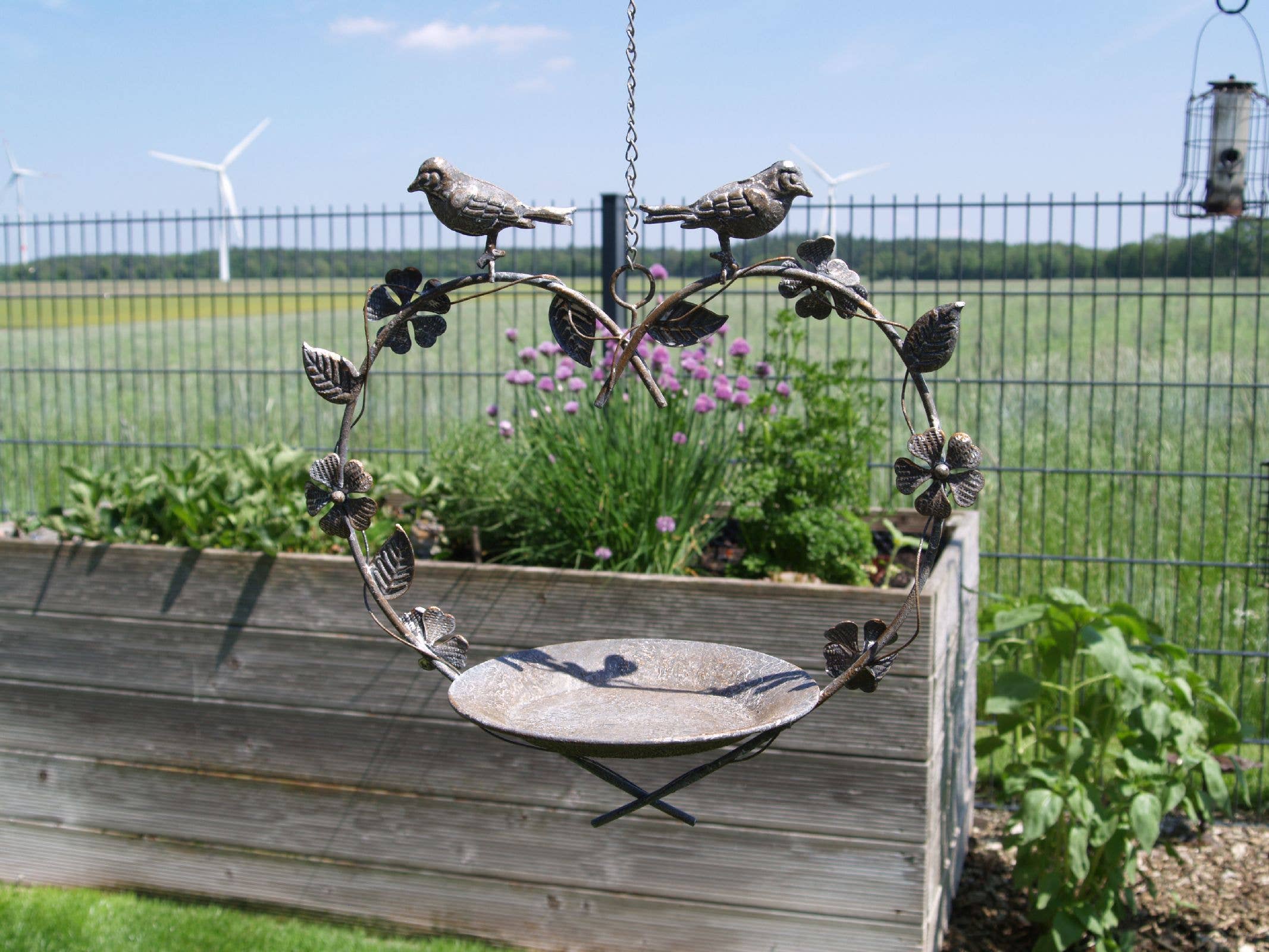 Ambiente Haus - Wholesale Bird Bath - Metal hanging bird bath - heart1