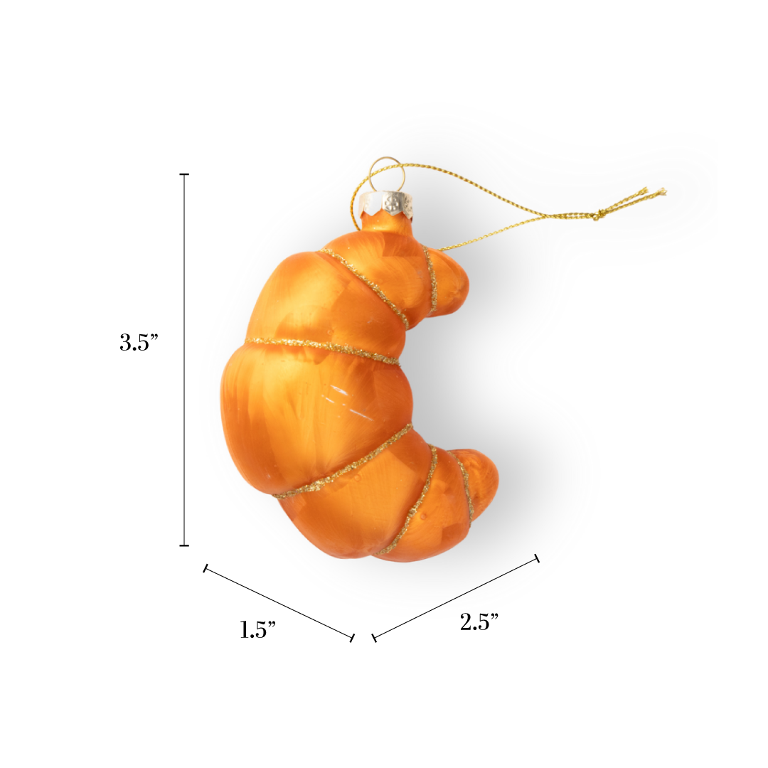 Chive - Wholesale Ornament - Croissant, Vintage Glass Holiday Ornament for Foodies1