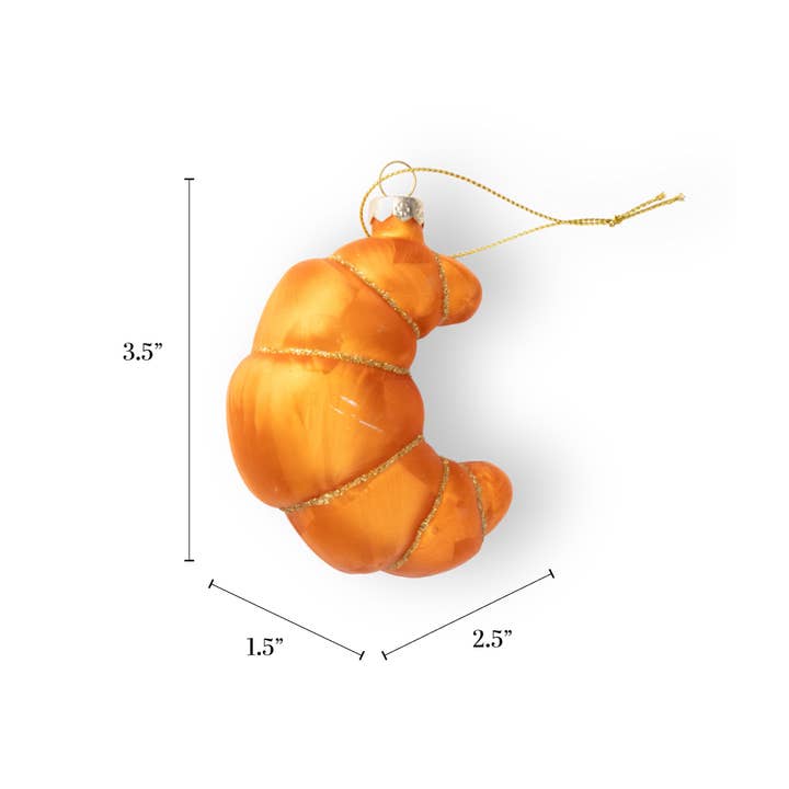 Chive - Wholesale Ornament - Croissant, Vintage Glass Holiday Ornament for Foodies1