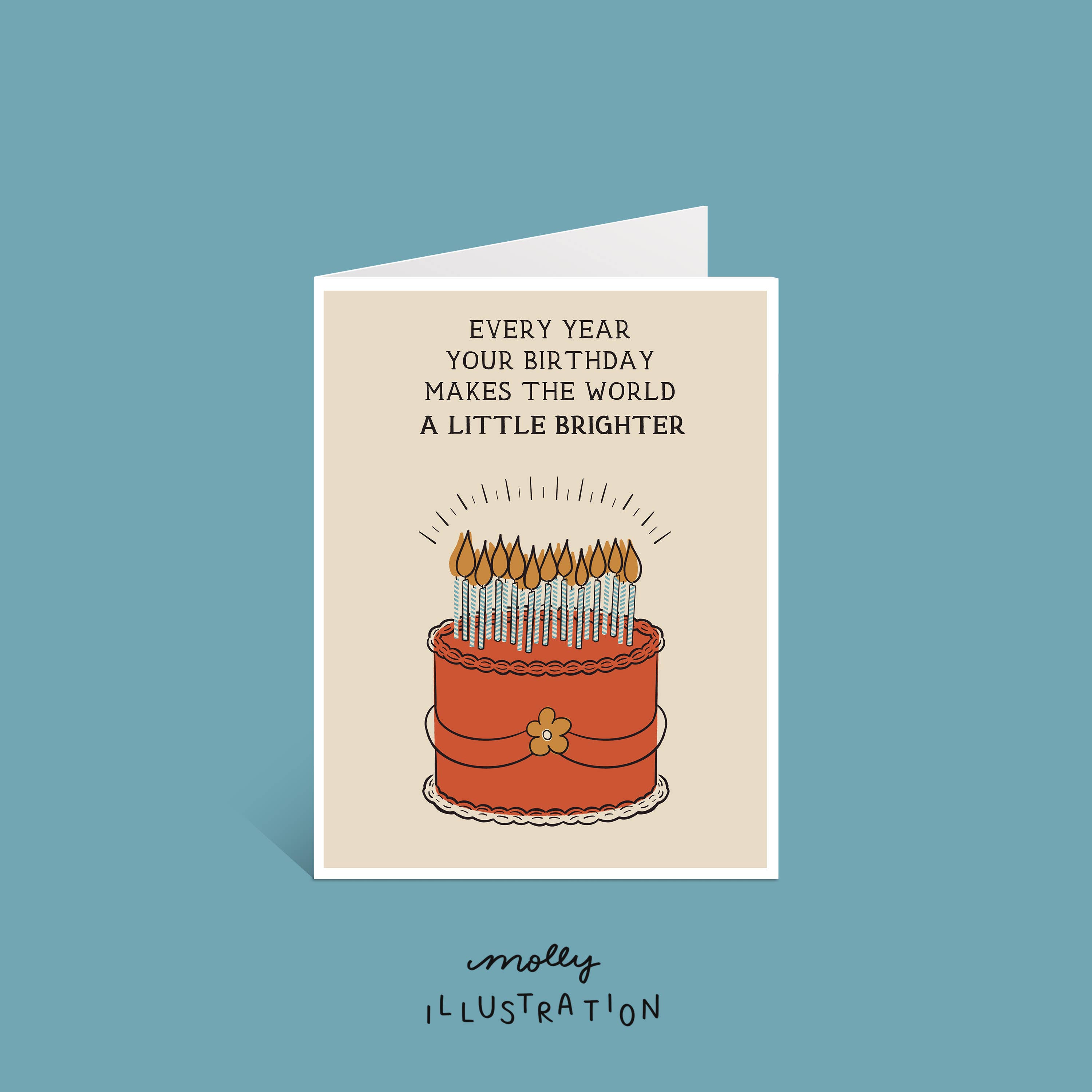 Molly Illustration - Wholesale Birthday Card - Every Year- Brighter Birthday Funny Birthday Card0