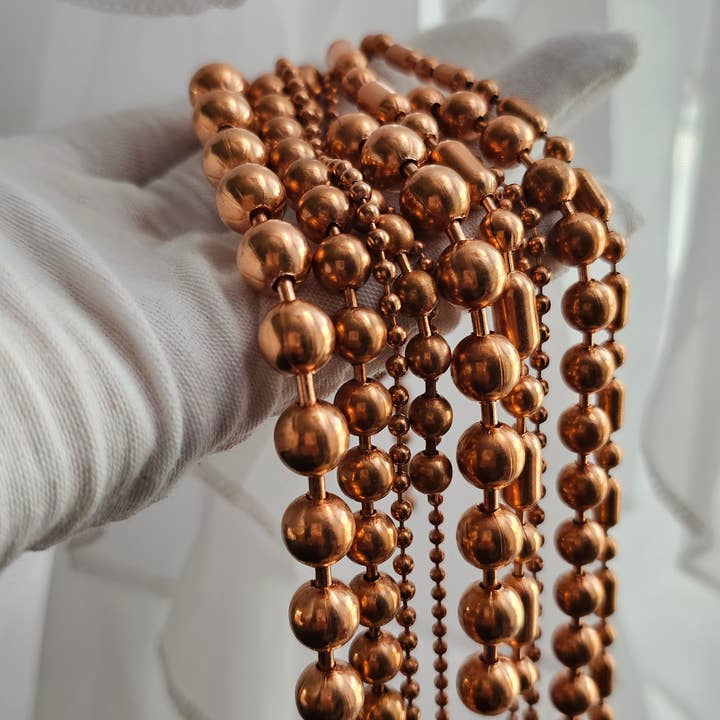 8 mm Naturlig Obehandlad Rund Kopparkulskedja för wholesale av Bead It Wear It Love It LLC