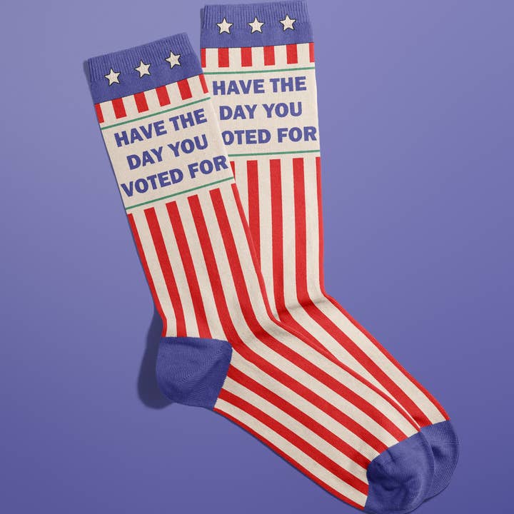 Have The Day You Voted For Socks (funny socks for wholesale by FUN CLUB