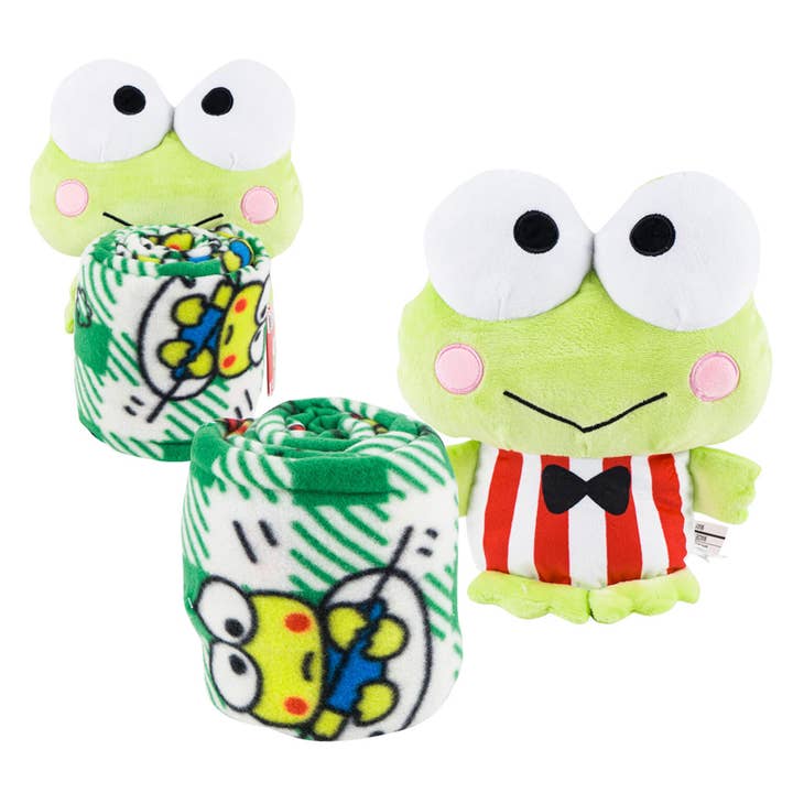 Conjunto de 2 peças Sanrio Keroppi Personagem Manta de Toque de Seda - 102x127 cm por atacado de Deluxe Import Trading
