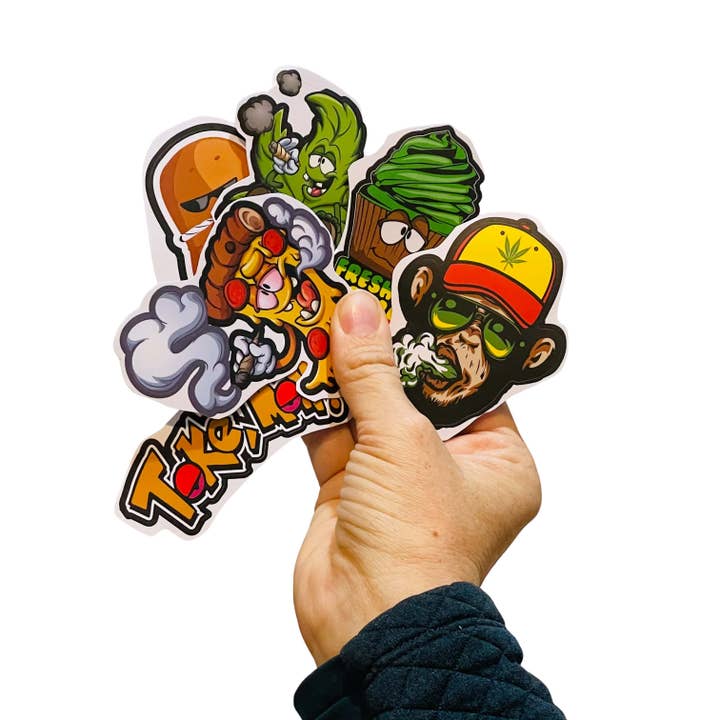 Torched Life - Wholesale Sticker - Marijuana Stickers - Cartoons- Set of 6