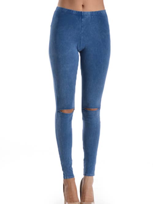 T PARTY Mineral Wash Knæ Cut-Out Elastik for engroshandel hos T-Party