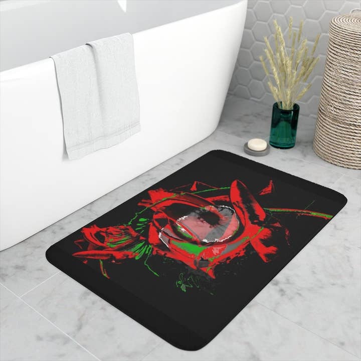 Unique Memory Foam Bath Mat - Anti-Skid Bathroom Mat 24in x 26in, Soft Bath Mat, Bathroom Decor, Gothic Art, Goth Bath Mat, Free Shipping for wholesale by Ambiguous Designs