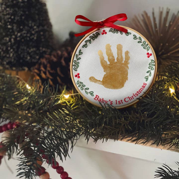 Child To Cherish® - Vente Objets de décoration - Ornement Empreinte de Main de Bébé Peint à la Main3