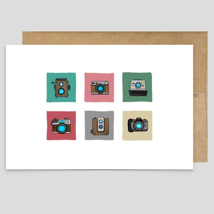 Cameras - Greeting Card for wholesale by Kevin & Kaia