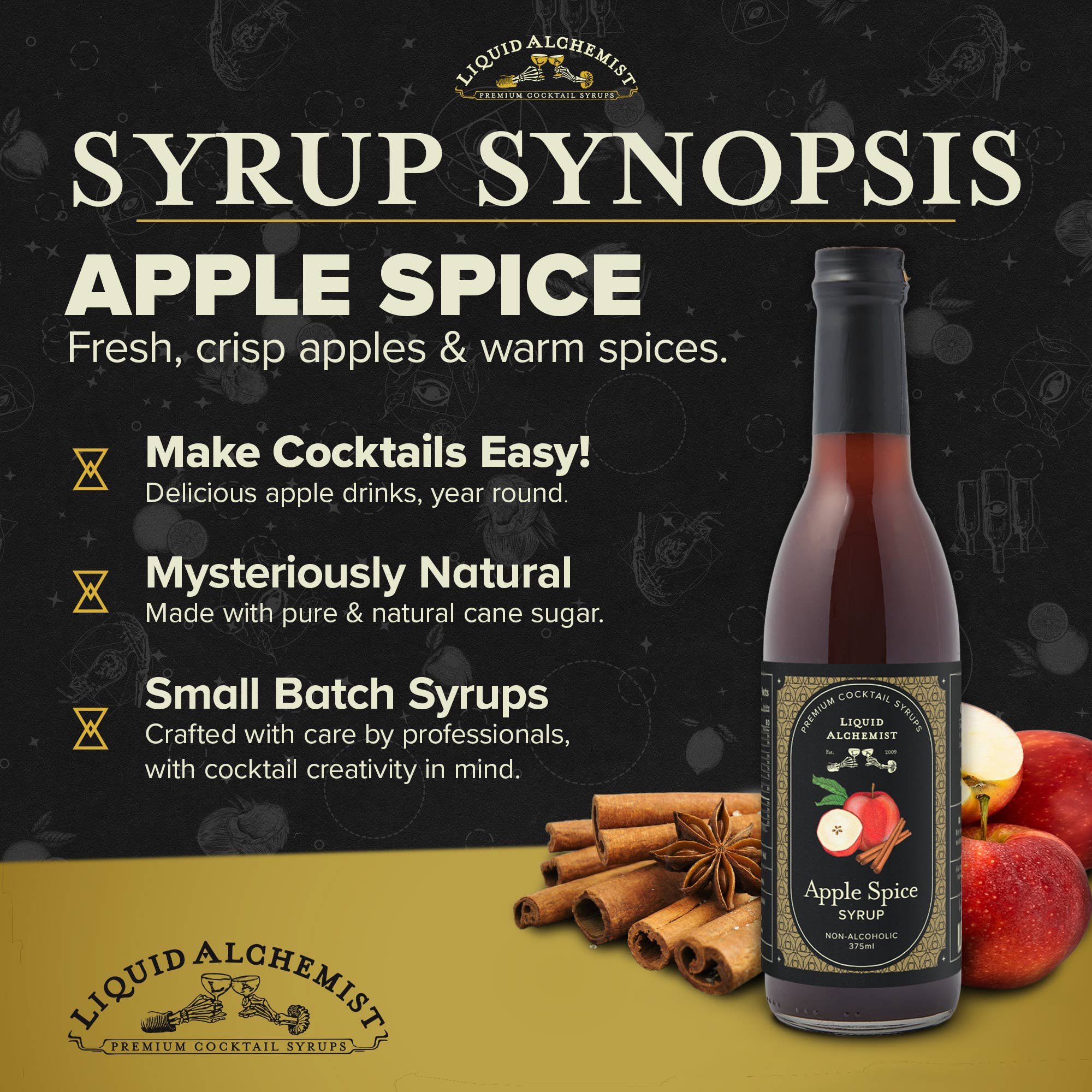 Liquid Alchemist Syrups - Wholesale Cocktail Mix/Syrup - Apple Spice Cocktail Syrup1