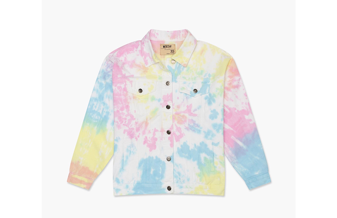 tractr tie dye denim jacket