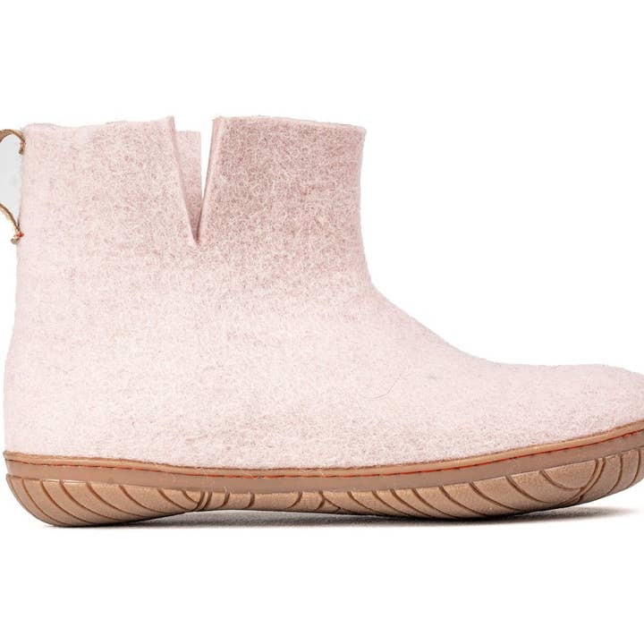 Utomhus Låga Stövlar Med Gummisula - Baby Pink för wholesale av Woollyes Inc