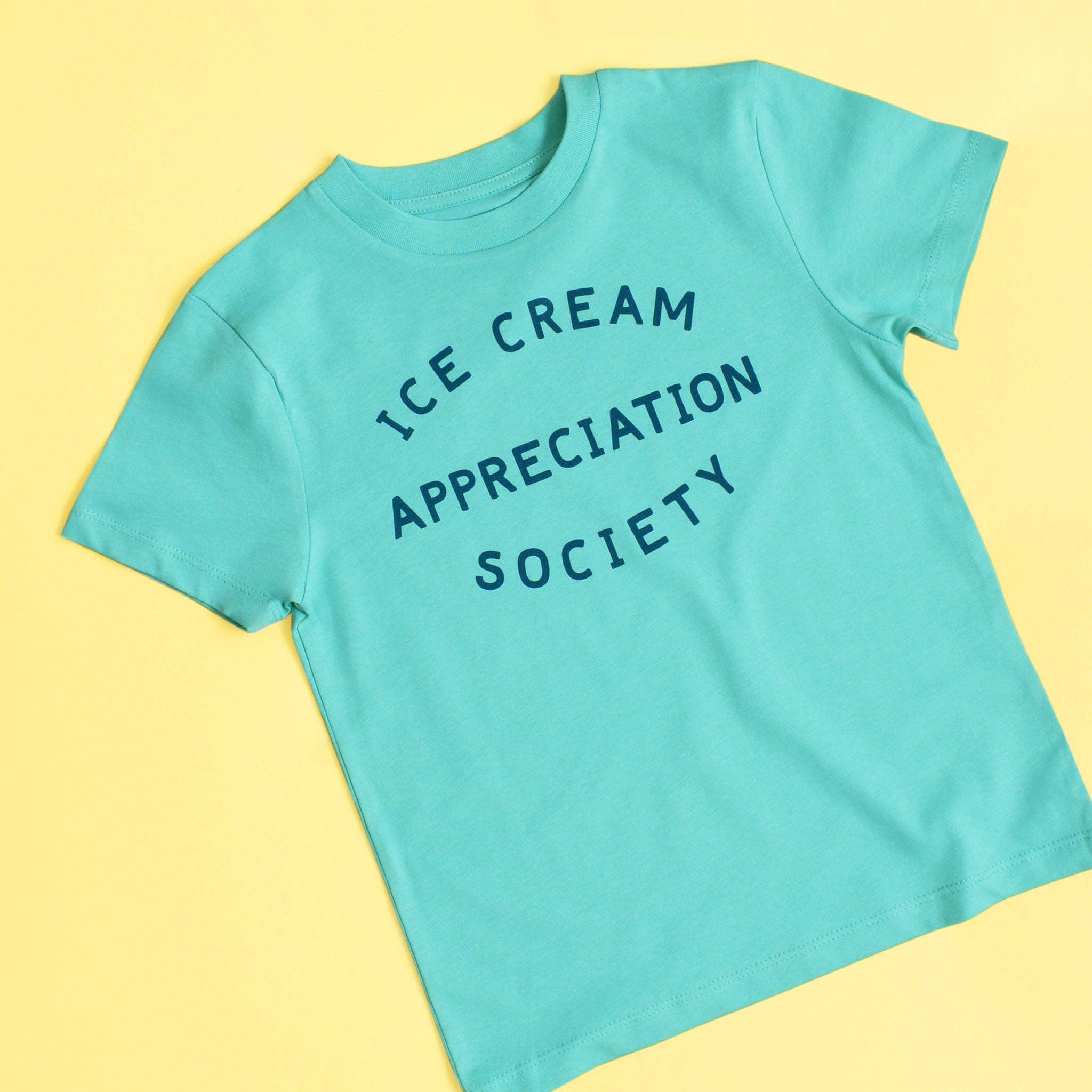 Alphabet Bags – wholesale Screen-printed t-shirt – Kids – Ice Cream Appreciation Society - Kid's T-shirt - Tropical Turquoise2