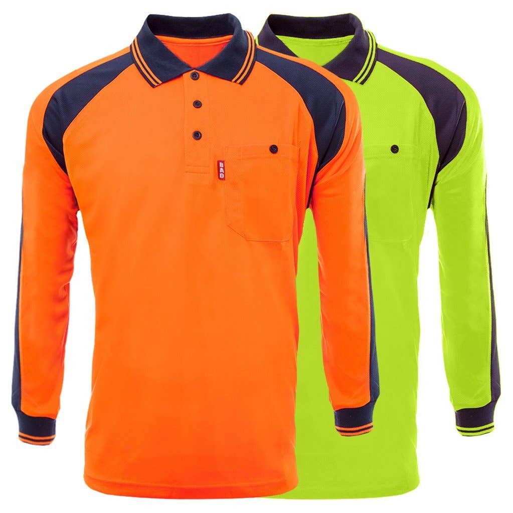 BAD WORKWEAR - Wholesale Polo - Men's - BAD® HI-VIS L/S POLO SHIRT0