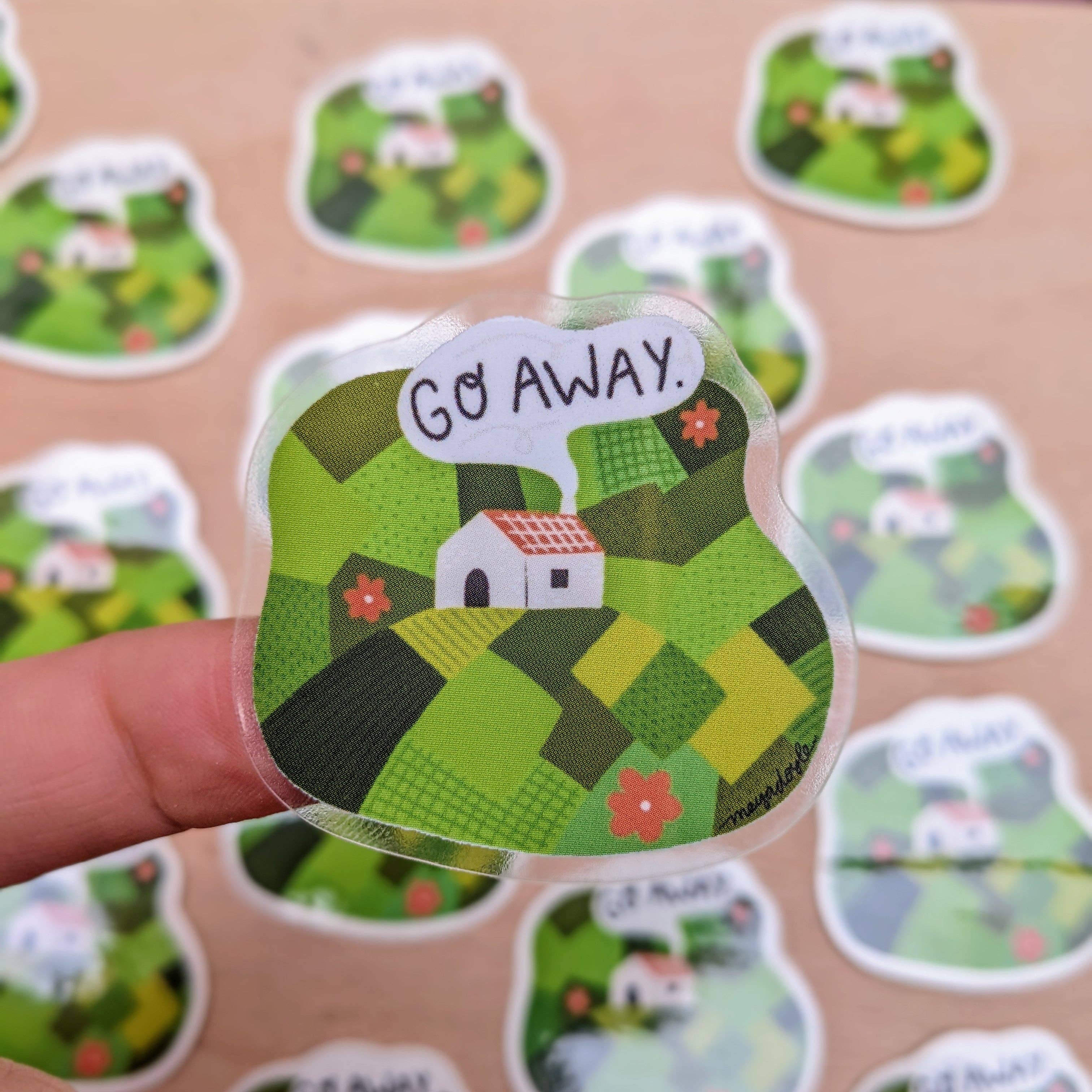 Mimo - Wholesale Sticker - Go Away -Clear Vinyl Sticker
