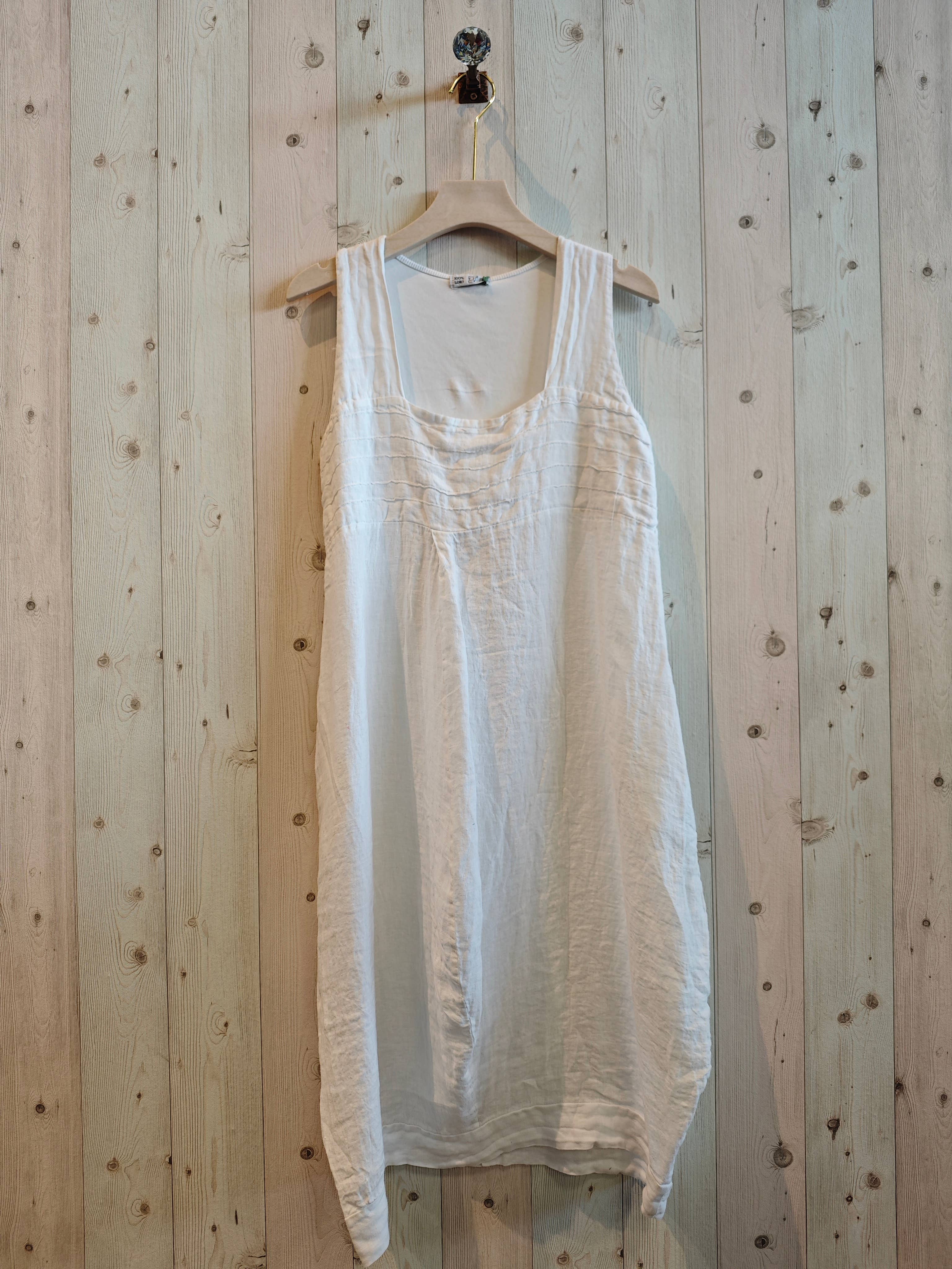 Linen & More – Großhandel Kleid – Damen – REF 24098 Ballonkleid aus 100 % Leinen mit breiten Trägern0