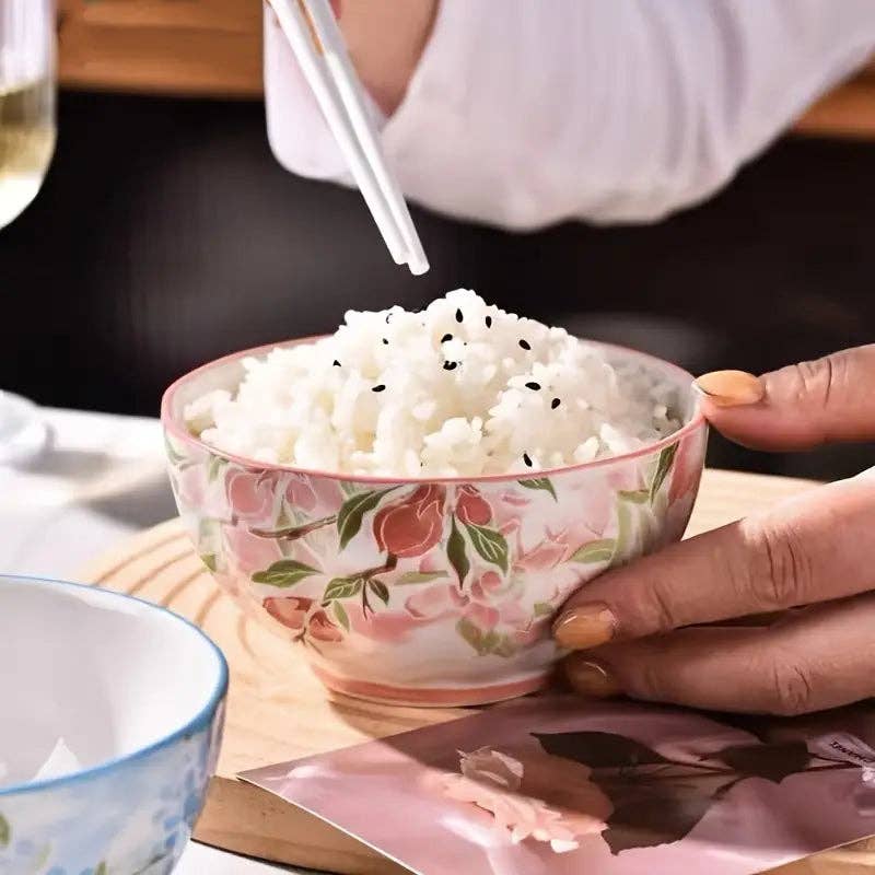 Huis Van Merken - Wholesale Bowl - Floral Ceramic Bowls Set - 5 Inch - Dessert, Yogurt, Microwave Safe3